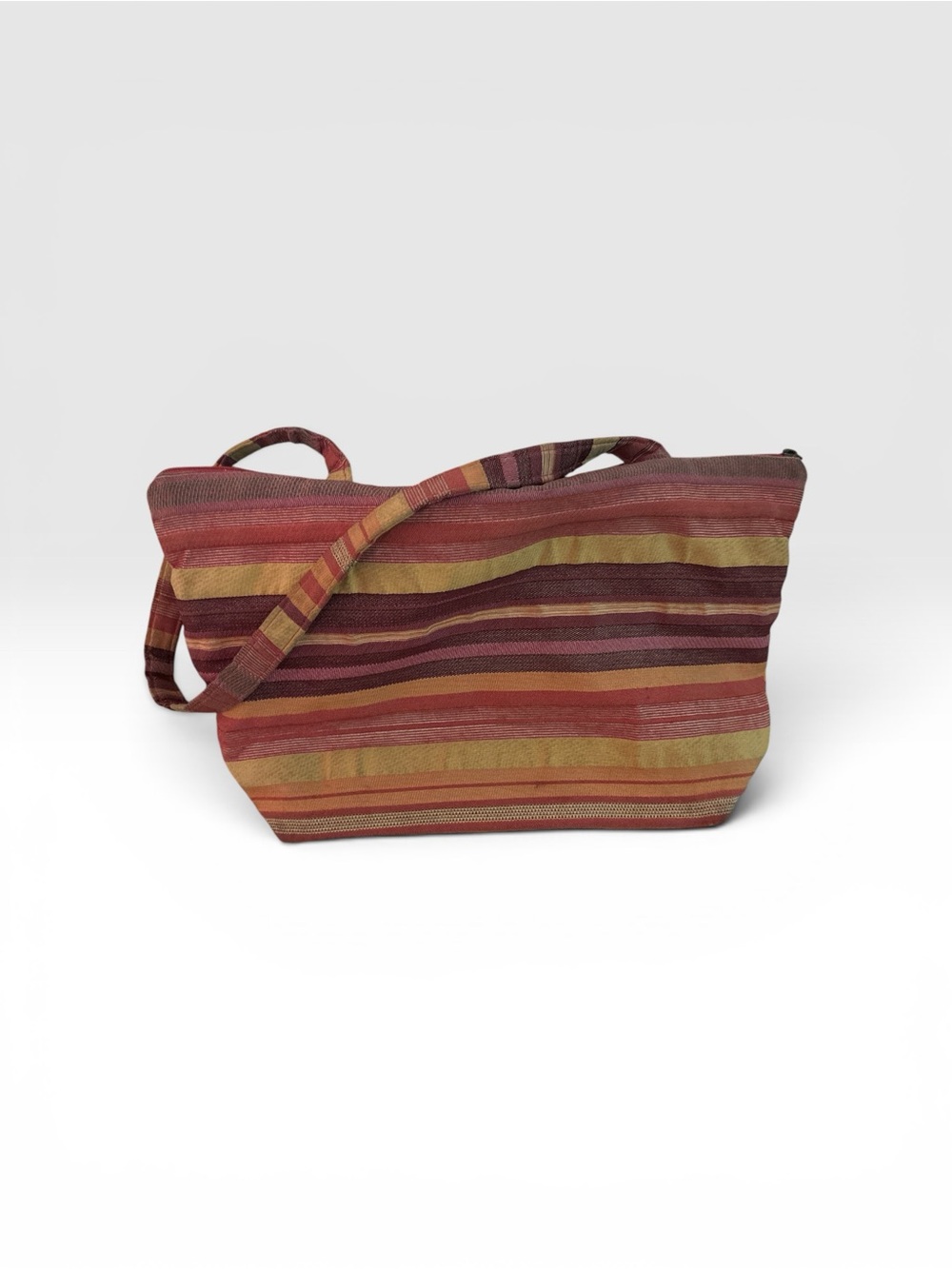 Maruca Striped Canvas Hobo Bag in Rust & Olive